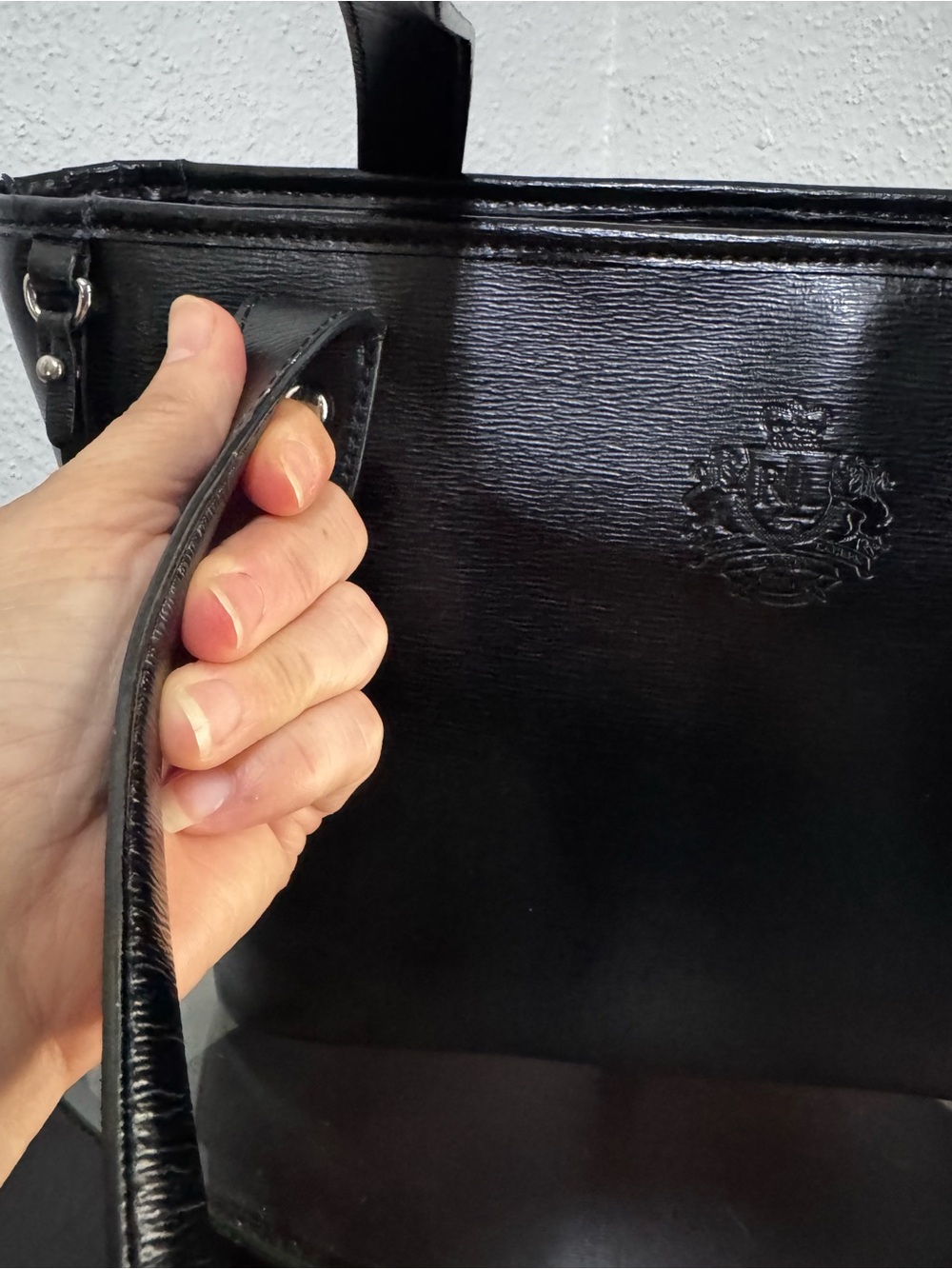 Lauren Ralph Lauren Black Leather Tote Bag - Picture 2 of 15